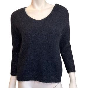 Des Petits Hauts Cedra Black & Gold Mohair Wool Blend Sweater sz XS/S